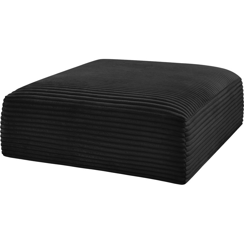 Repose-pieds Carmean, Tissu velours côtelé texturé noir