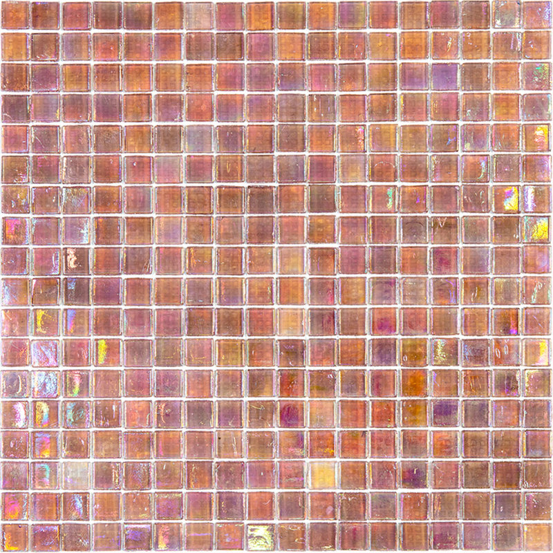 Skosh 0.6" x 0.6" Glass Grid Mosaic Wall & Floor Tile, China Pink