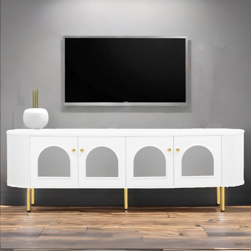 Meuble télé avec rangement, Blanc