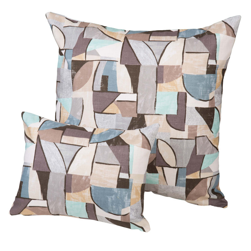 Pablo Geometric Cotton Blend Reversible Throw Pillow