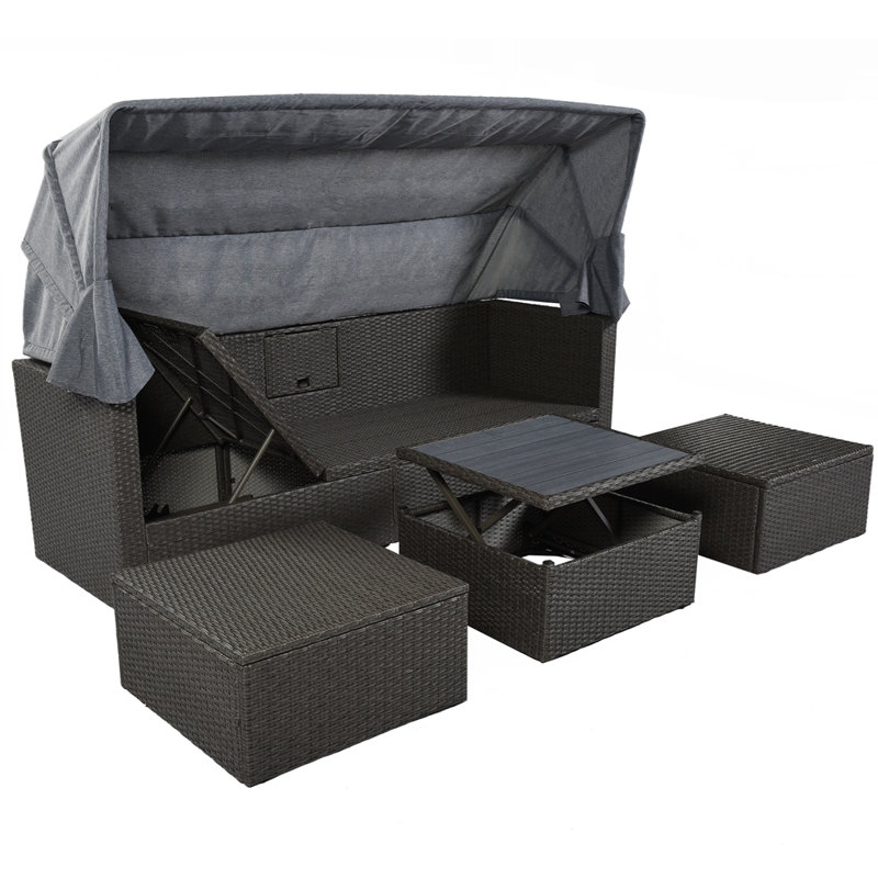 Akaia Patio Conversation Set with Cushions, Gray