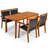 4 - Person Acacia Wood Patio Dining Set with Rectangular Table