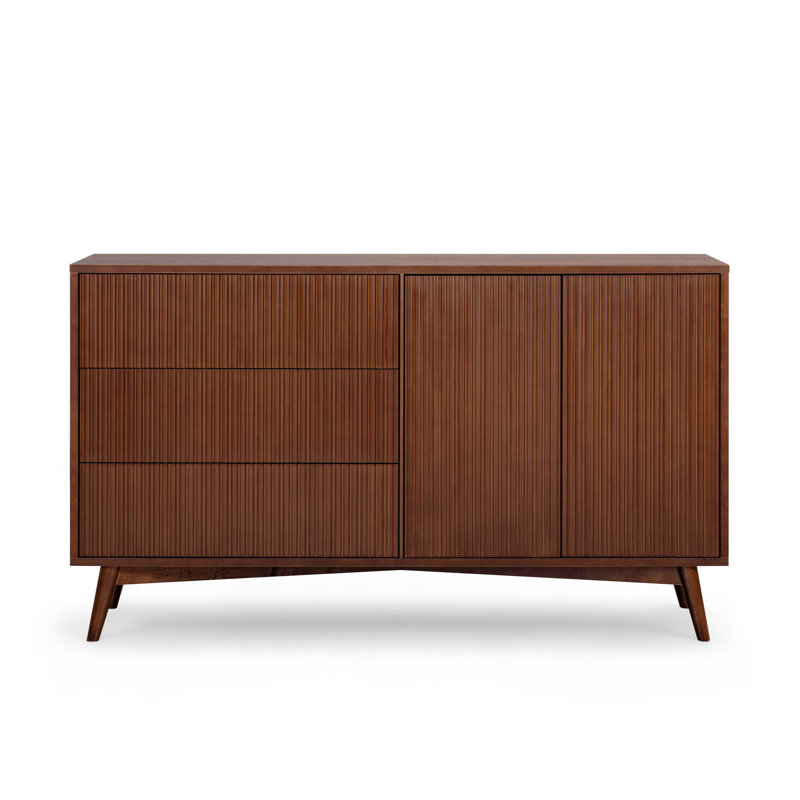 140cm Solid Wood Sideboard, Walnut