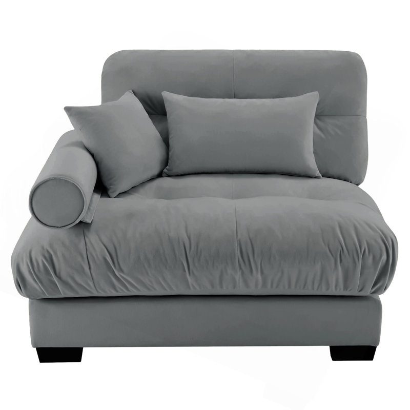 Canapé Milano LSF avec 3 coussins - gris, Gris