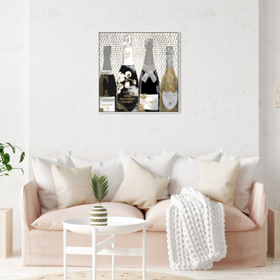 " Drinks And Spirits Pass The Bottle Night, Glam Black " by Oliver Gal
