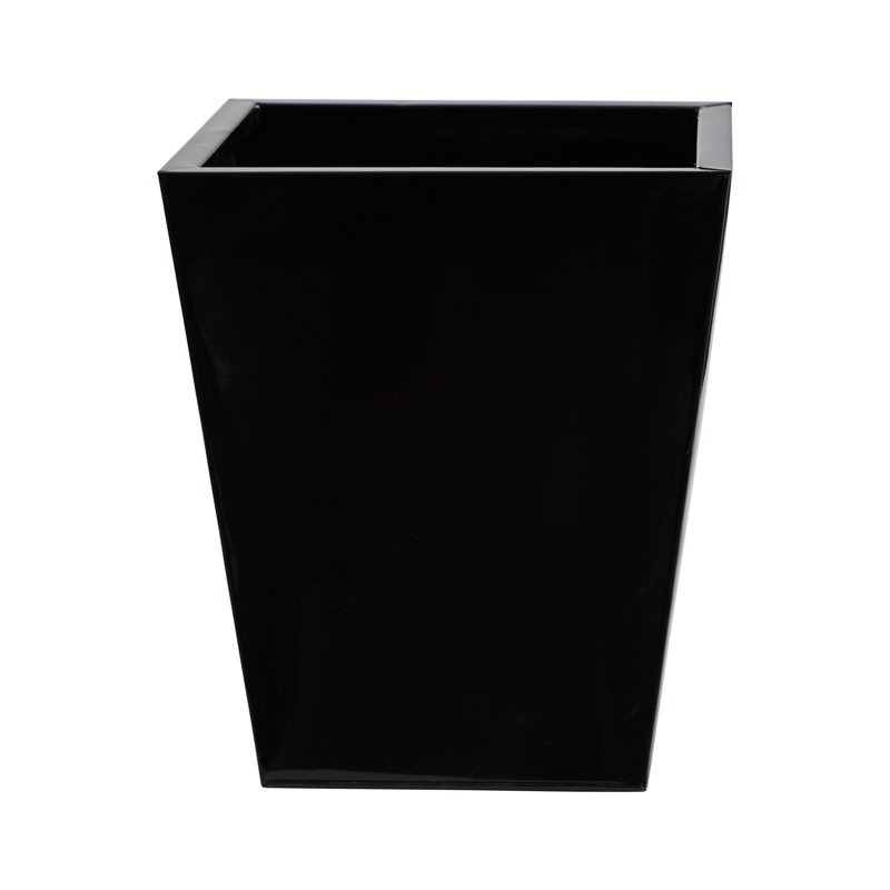 Frankey Metal Pot Planter, 15" H x 13" W x 13" D, Black