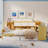 Wooden L-Shape Daybed With Seven Storage Cabinets And Two Storage Drawers, Multi-Functional Bed With Study Desk And Built-In Bookshelf-470384339-470384341