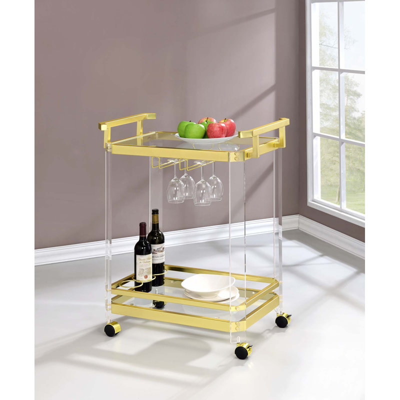 Aerin - Server Cart With Casters, Gold