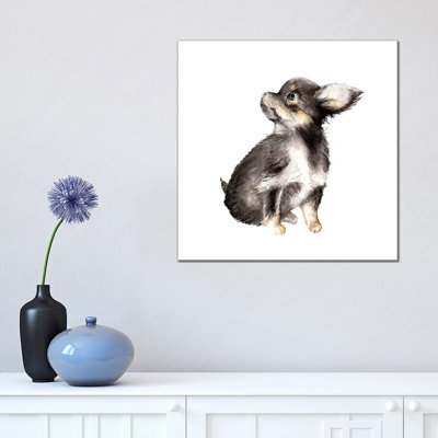 Long-Haired Chihuahua by Wandering Laur - Wrapped Canvas Painting