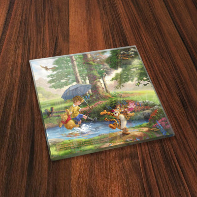 4 Piece Disney Winnie the Pooh Glass Coaster Set