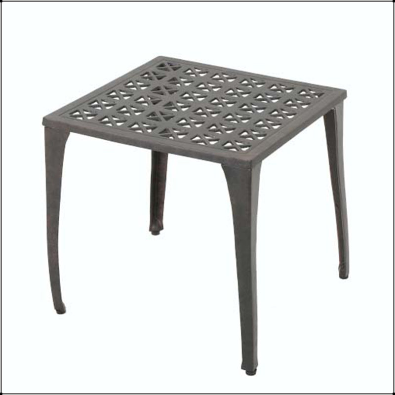 Table d'appoint d'extérieur en aluminium coulé 18 po avec grillage complexe KAI