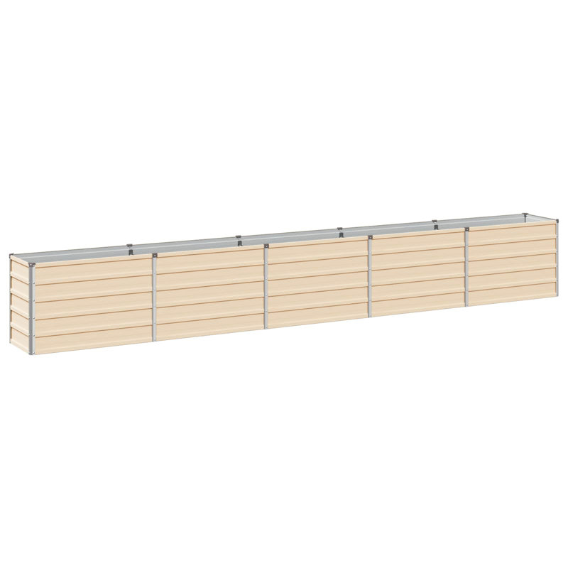 Outdoor Raised Garden Bed, 55cm H x 400cm W x 40cm D, Ivory