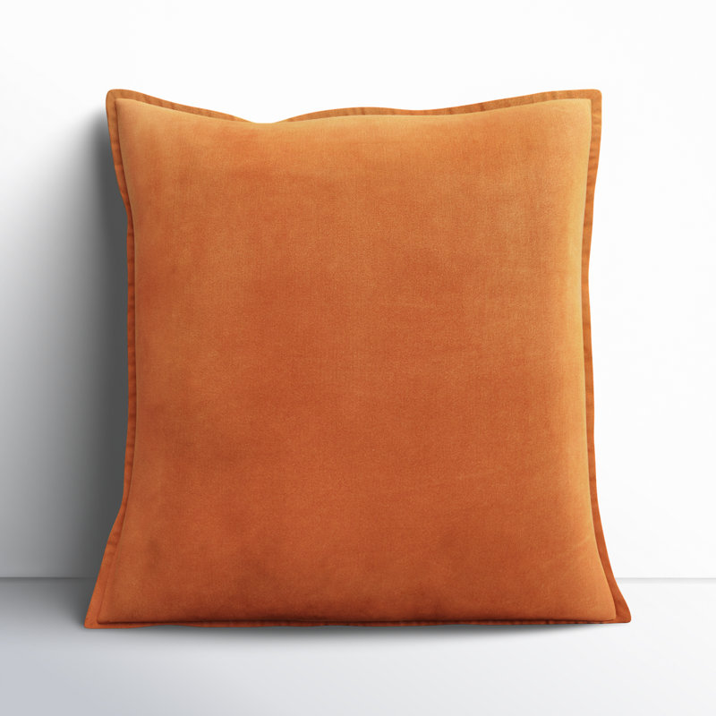 Oreiller 100% coton Edgar Square, Chameau, Inférieur, H 18 po x l 18 po