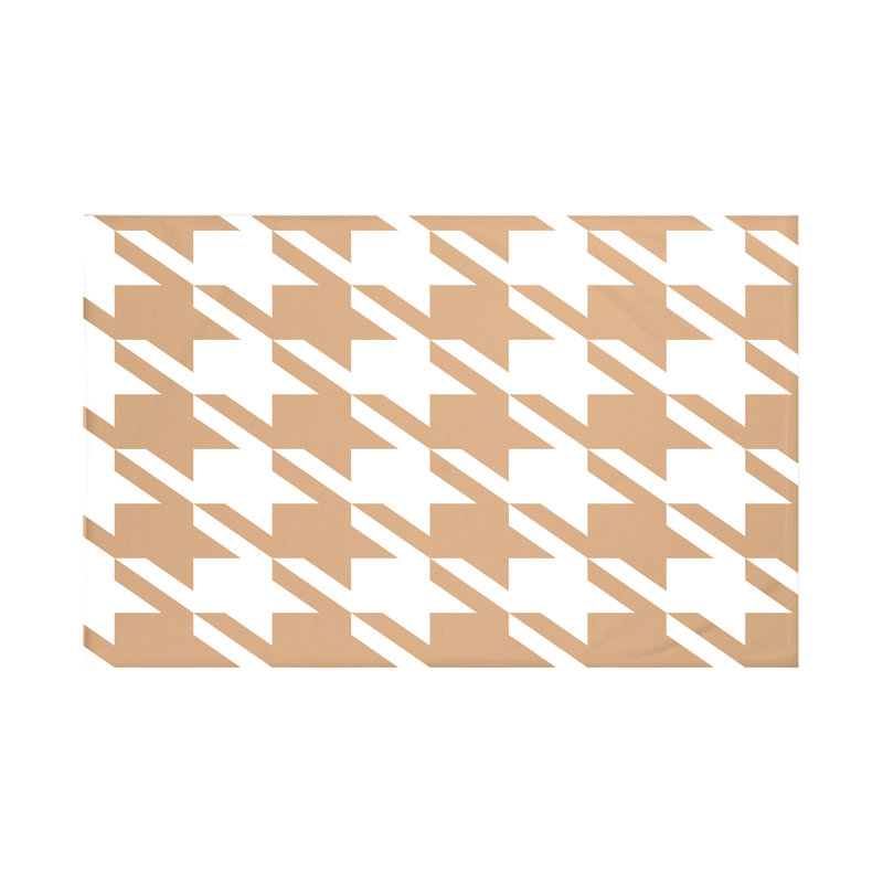 Couverture polaire pied-de-poule, Caramel (brun), L 50 po x L 60 po