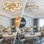 Ventilateur de plafond 27 pouces avec lumière, style nordique moderne, pales en acrylique, finition or champagne, montage encastré, température à 3 couleurs DEL télécommandée