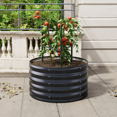 Blandenburg Galvanized Raised Planter: Rustproof & Bottomless Drain