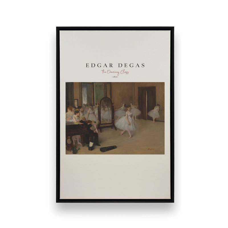 The Dancing Class par Edgar Degas, H 19 po x l 13 po, Impression encadrée sans passe-partout, Noir satiné