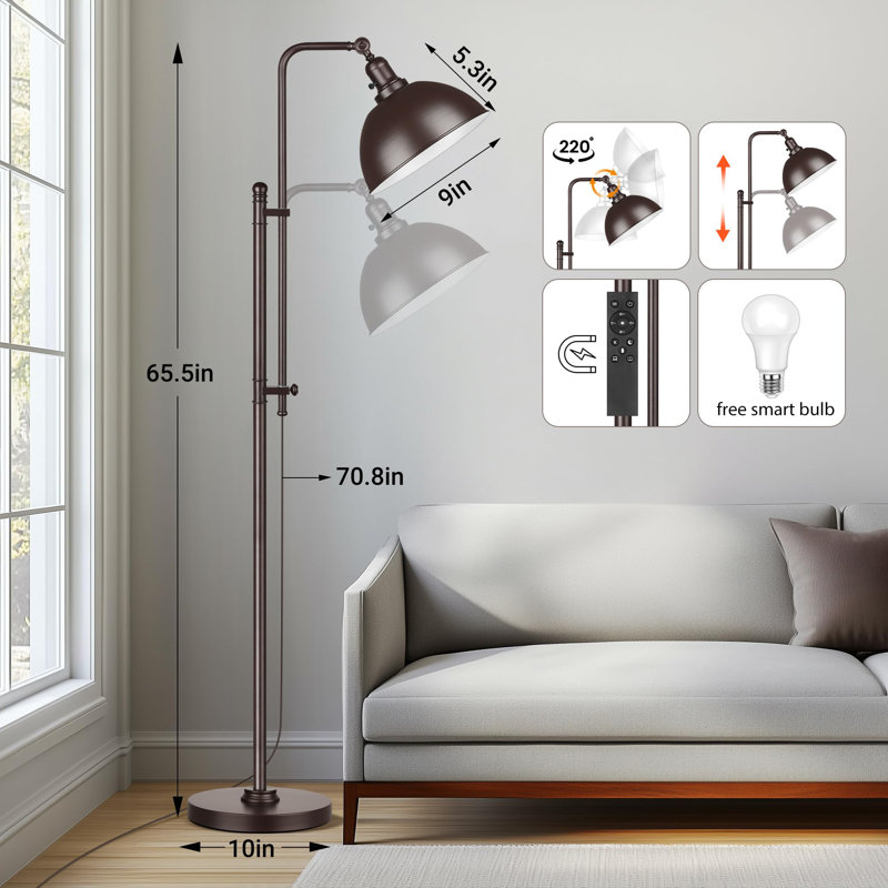 Industrial Floor Lamp, Brown