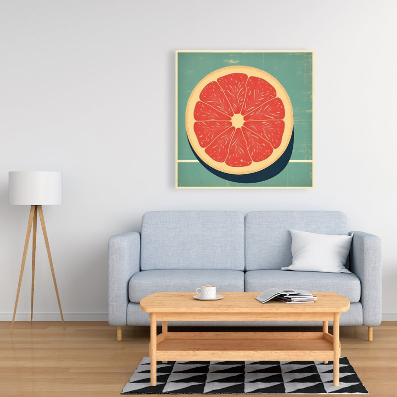 Grapefruit - Minimalist Green Canvas for Home Decor