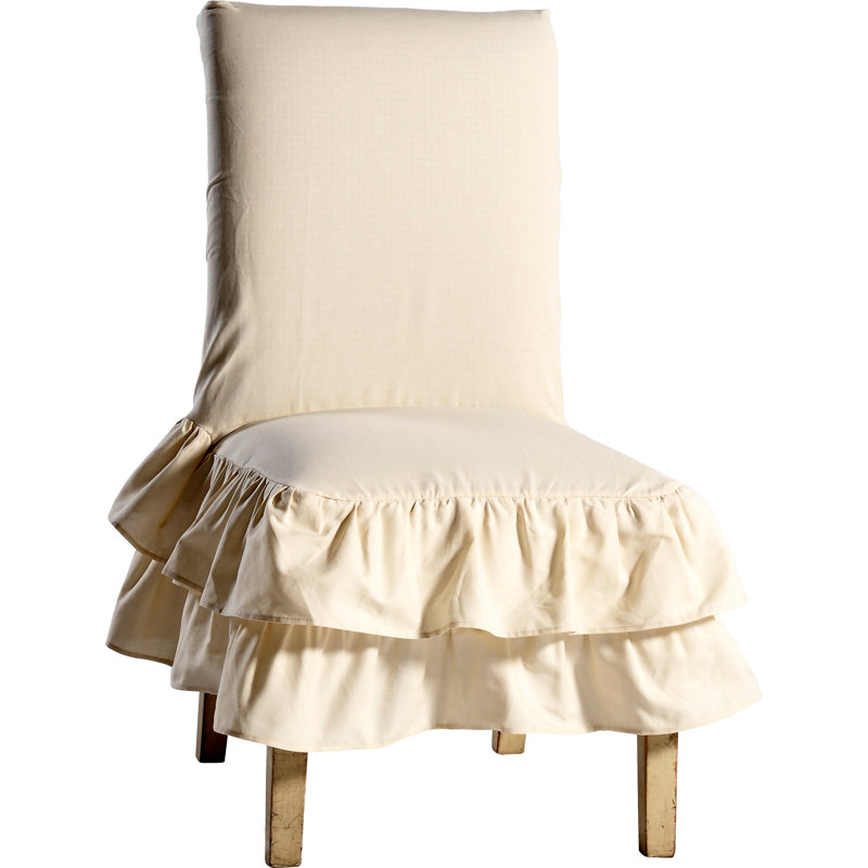 Housse à jupe pour chaise de salle à manger, Naturel