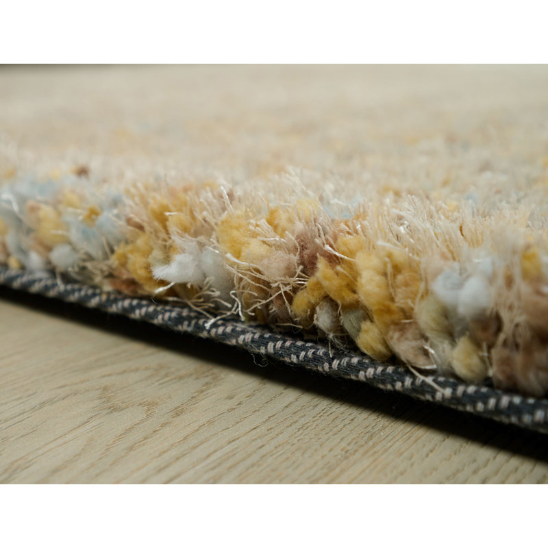 Tapis jaune / brun clair tissé à la main Dinardo, Rectangulaire 8 pi x 10 pi