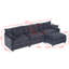 Canapé modulaire 108 po en forme de L modulaire en chenille avec repose-pieds 108 po-483940739