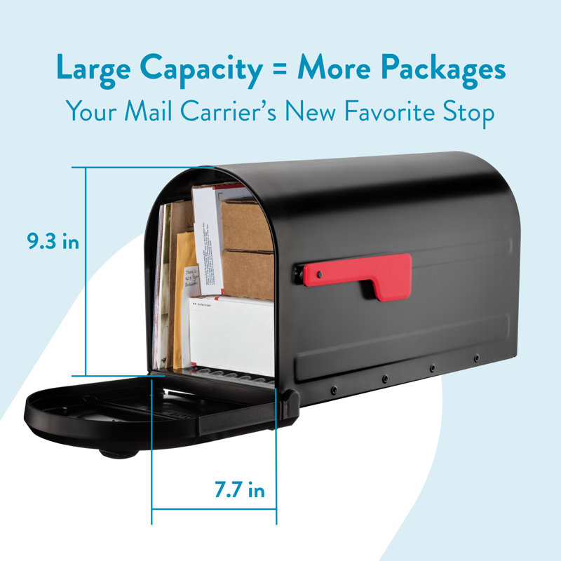 Roxbury Post Mount Mailbox Black, Black
