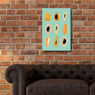 Art mural en verre Ivy Bronx «Papaya Blue» par Yvette St. Amant