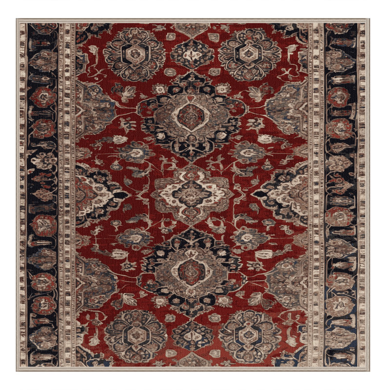 Tapis brun lavable à la machine, Carré 3 pi