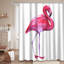 Flamant rose, aquarelle blanche, joli art animalier abstrait avec 12 crochets-996962343
