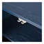 Élégant buffet doté de portes à motif ondulé sophistiquées avec un design à rainures arquées dans un agencement élégant à quatre portes, réglable, adapté pour le bureau, le vestibule et le salon (bleu marine)-2098695787