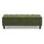 Banc repose-pieds avec rangement, surface bouclée verte, pieds en bois d'hévéa, capacité de 300 lb