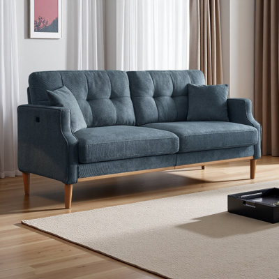 Living Space Sofa 3 Seater With Waterproof Fabric , USB Charge Port