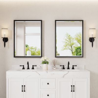 Miroir de salle de bain rectangulaire biseauté