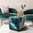 Glass End Table with Black Base