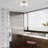 3 Light Brushed Nickel Large Semi-Flush With Hand Crafted Off-White Fabric Hardback Shades-1409210726