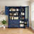 63.3X17.8X78.3Inch Freestanding Buffet With Hutch, Kitchen Pantry Storage Cabinet-1950971564