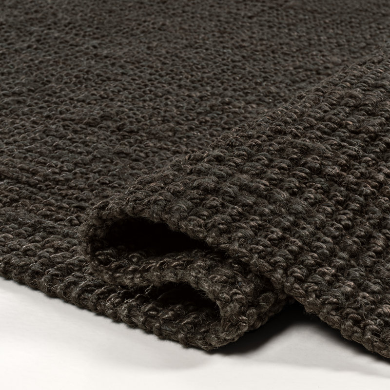 Tapis brun en jute tissé à la main Dropati Pata, Rectangle 4pi x 6 pi