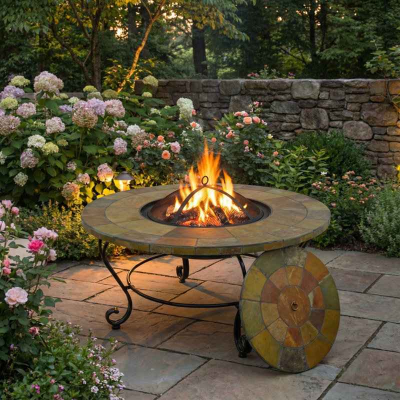 Bayfield Garden Stone Mosaic Fire Pit Coffee Table