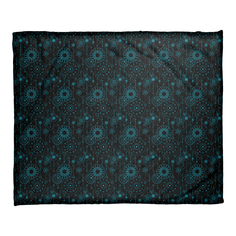 Couverture d'astrologie Katelyn Elizabeth, l 32,5 po x L 42,5 po, Noir / Bleu