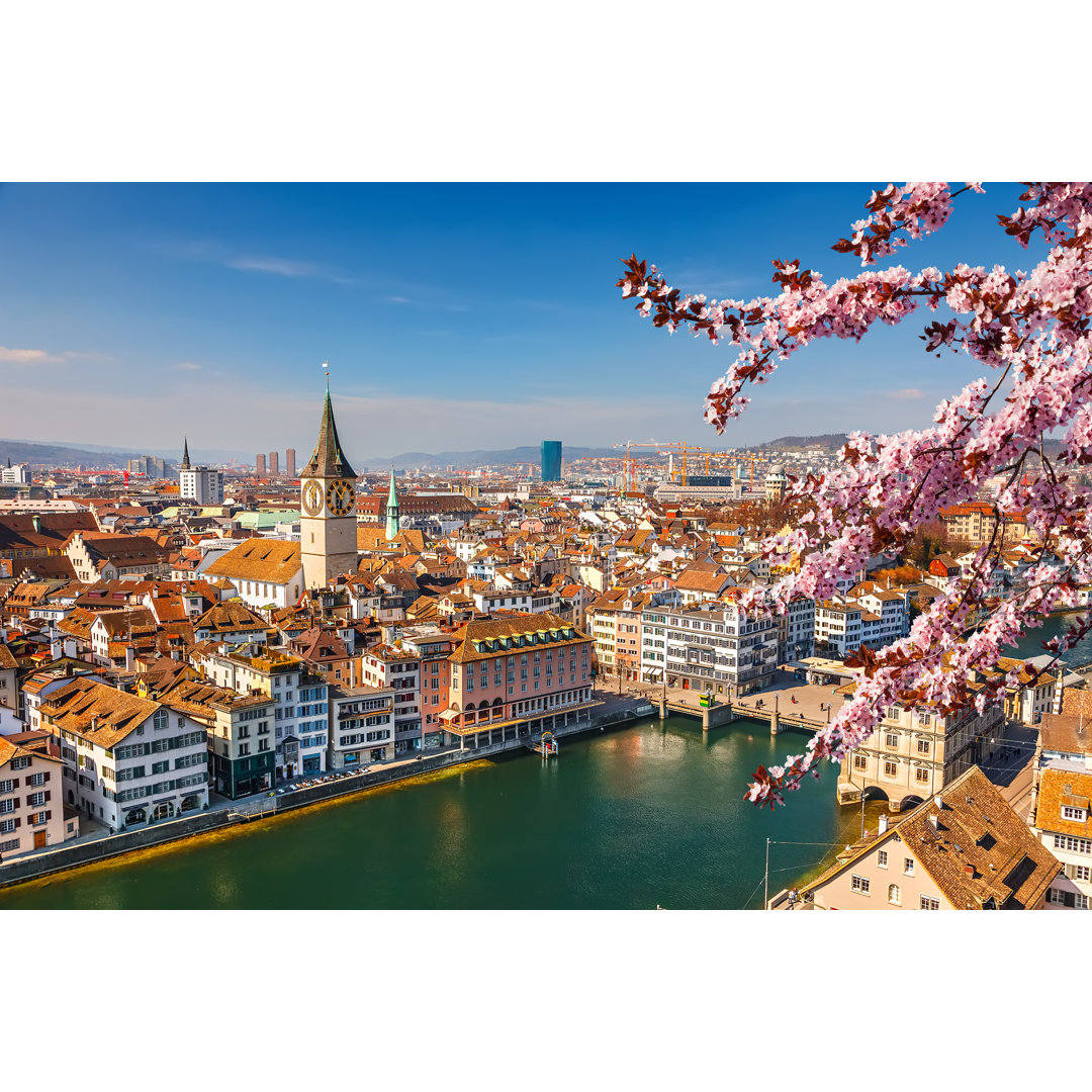 Blick auf Zürich - Kunstdrucke auf Segeltuch