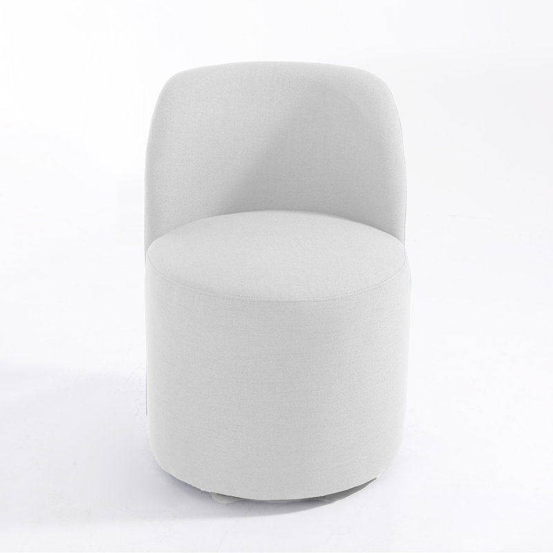 Upholstered Modern Beige Polyester Blend Side Dining Chair, Beige