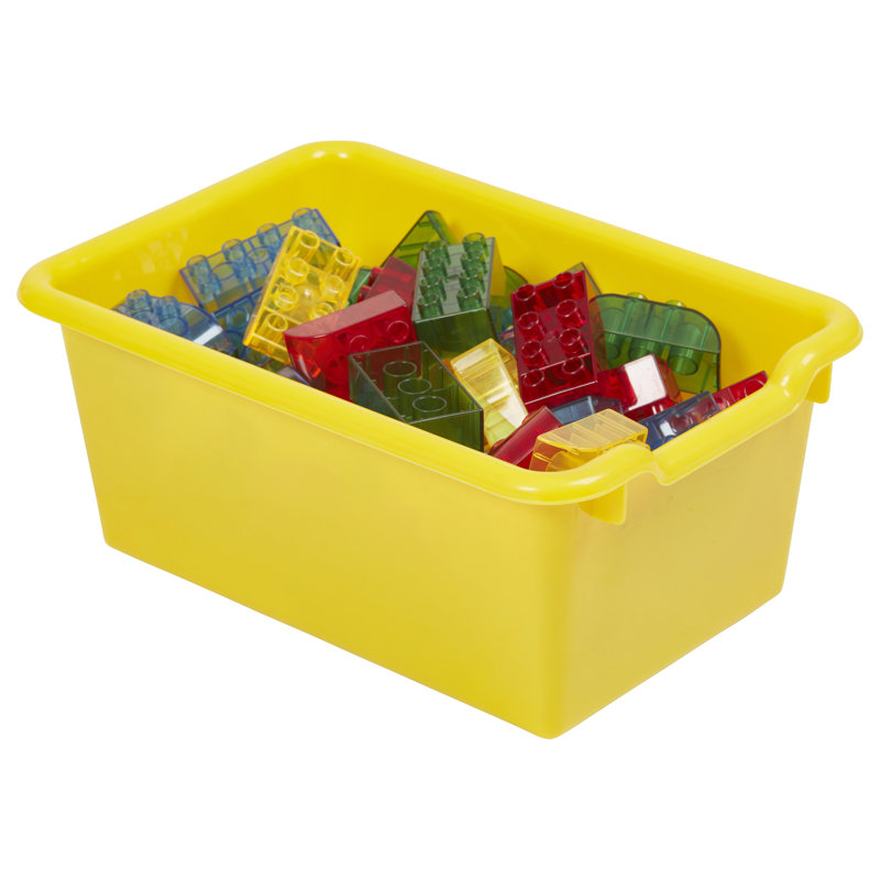 Yellow Stackable Plastic Kids Storage Bins, Set of 10