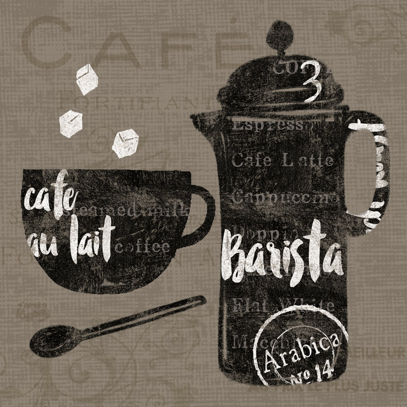Linen Coffee II by Sue Schlabach - No Frame Print on Canvas, 76cm H x 76cm W x 3.8cm D