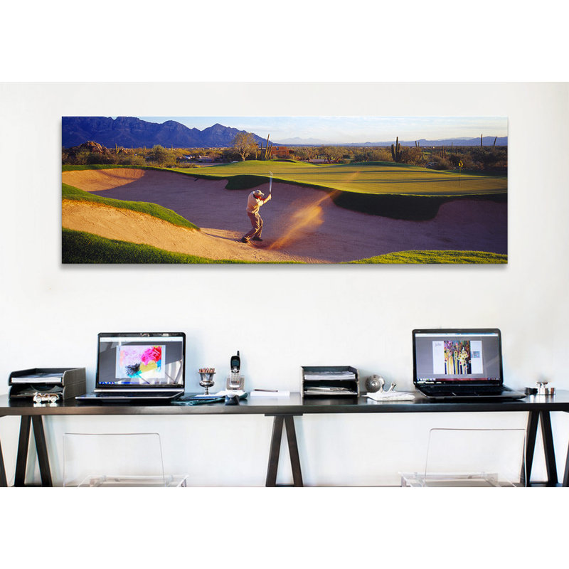 «Golf Course Tucson AZ USA», reproduction de photo panoramique sans cadre sur toile, H 24 po x l 72 po x P 1,5 po