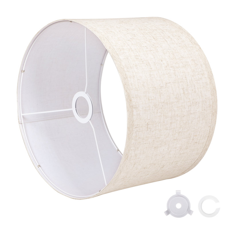 Abat-jour tambour suspendu en lin 9 po H, Beige, H 9 po x l 12 po x P 12 po
