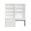 Bureau d'ordinateur Pierce H 86,6 po x l 77,2 po avec rehausse de bibliothèque, tablettes ouvertes, tiroirs de rangement (échelle non incluse)-132711903