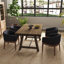 Table de salle à manger en bois massif rustique et chaises-448364174-448364169-448904399
