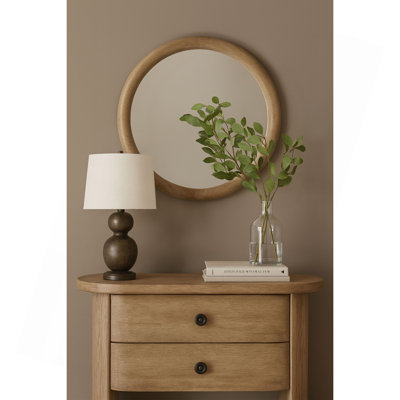 Miroir rond English Oak