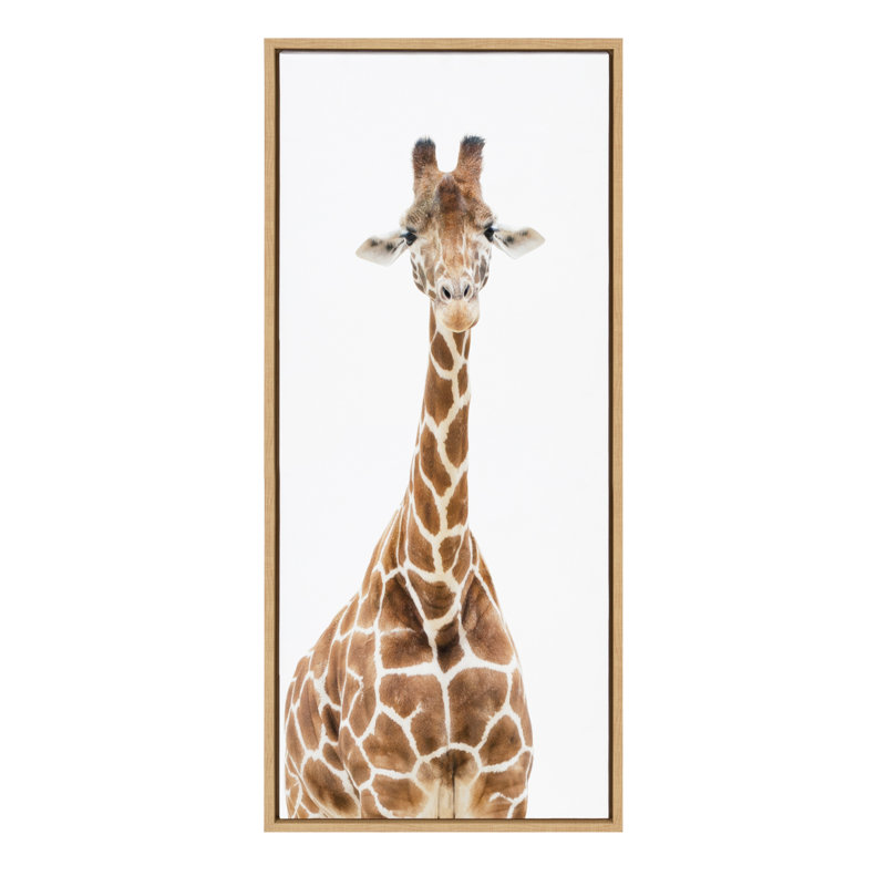 «Debout girafe» par Amy Peterson, reproduction d'art sur toile encadrée, Tanné